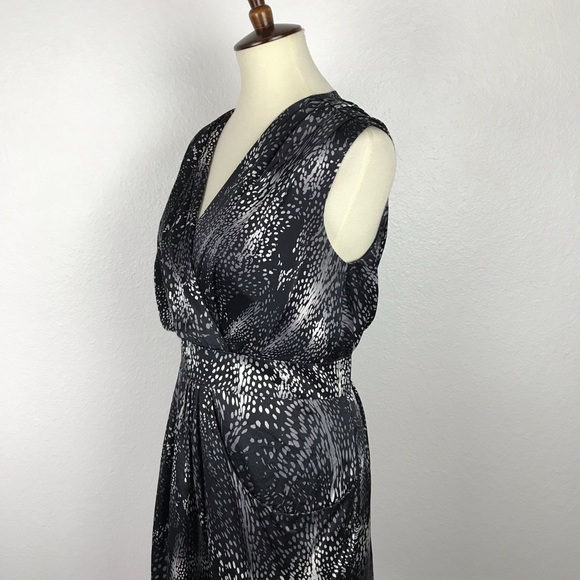 Kenneth Cole Silk Print Side Pockets Dress D679 - Picture 5 of 8